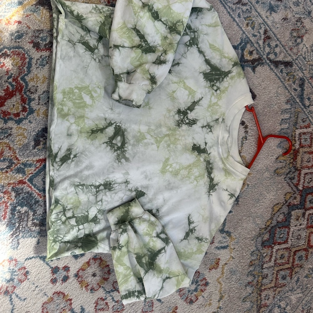 lululemon athletica Green Tie-Dye oversized crewneck